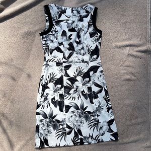 Black and white floral dress